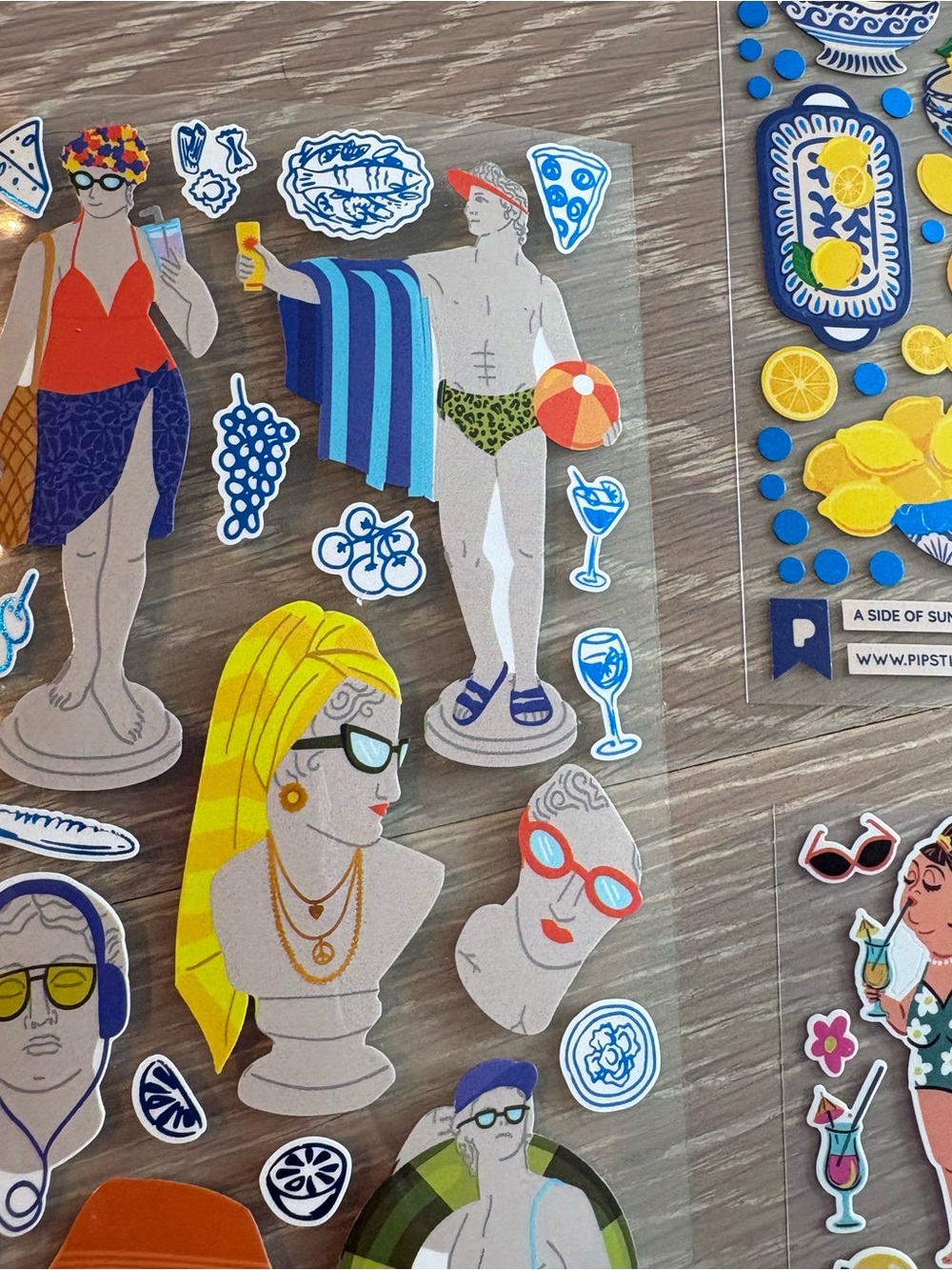 Colorful Poolside Summer Sticker Sheets - Yellow, Blue, Pink, Teal - Picture 7 of 11